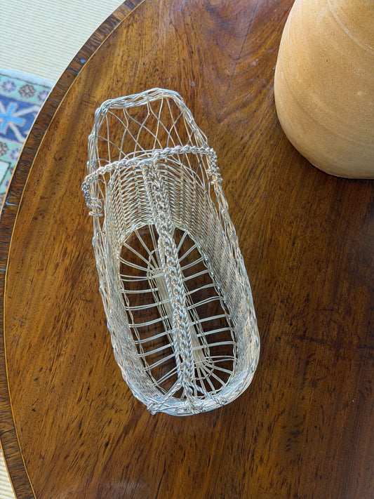 Vintage French Silverplate Wine Basket (No. 4)