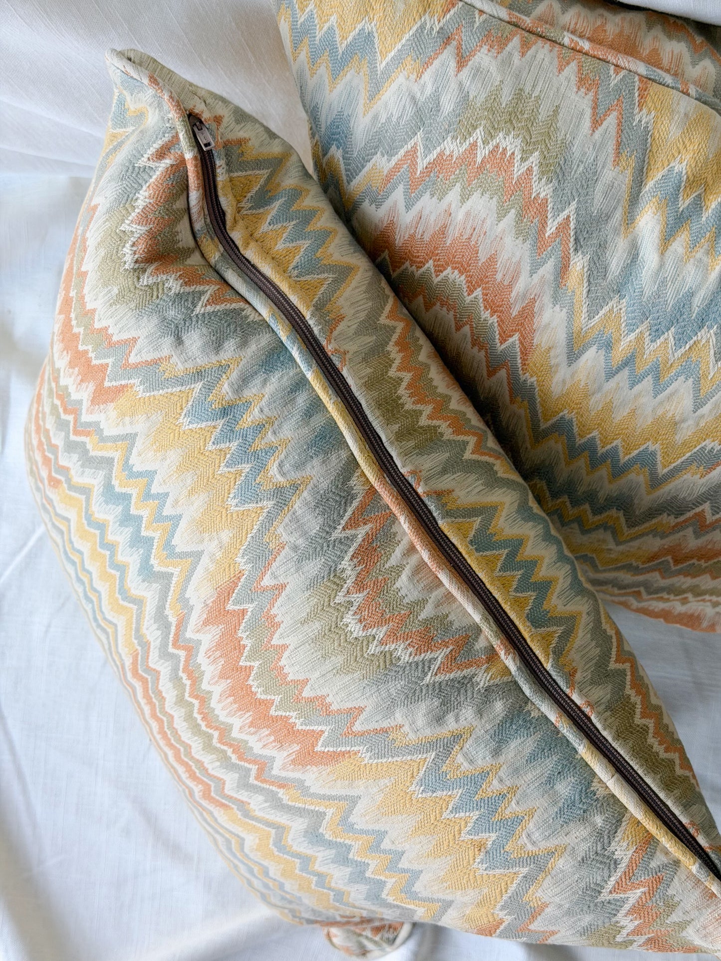 Vintage French Textile Throw Pillow Cover