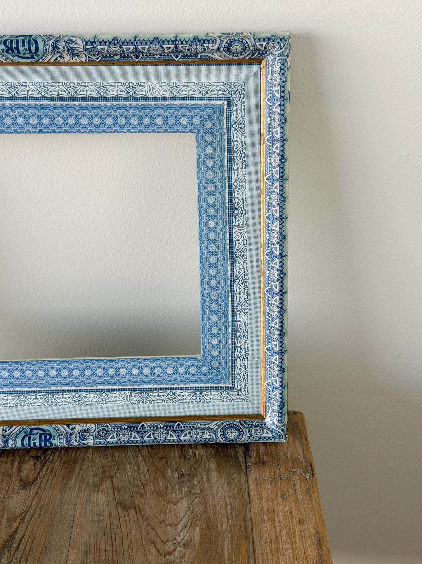 French Découpage Frame | Blue GDB Monogram