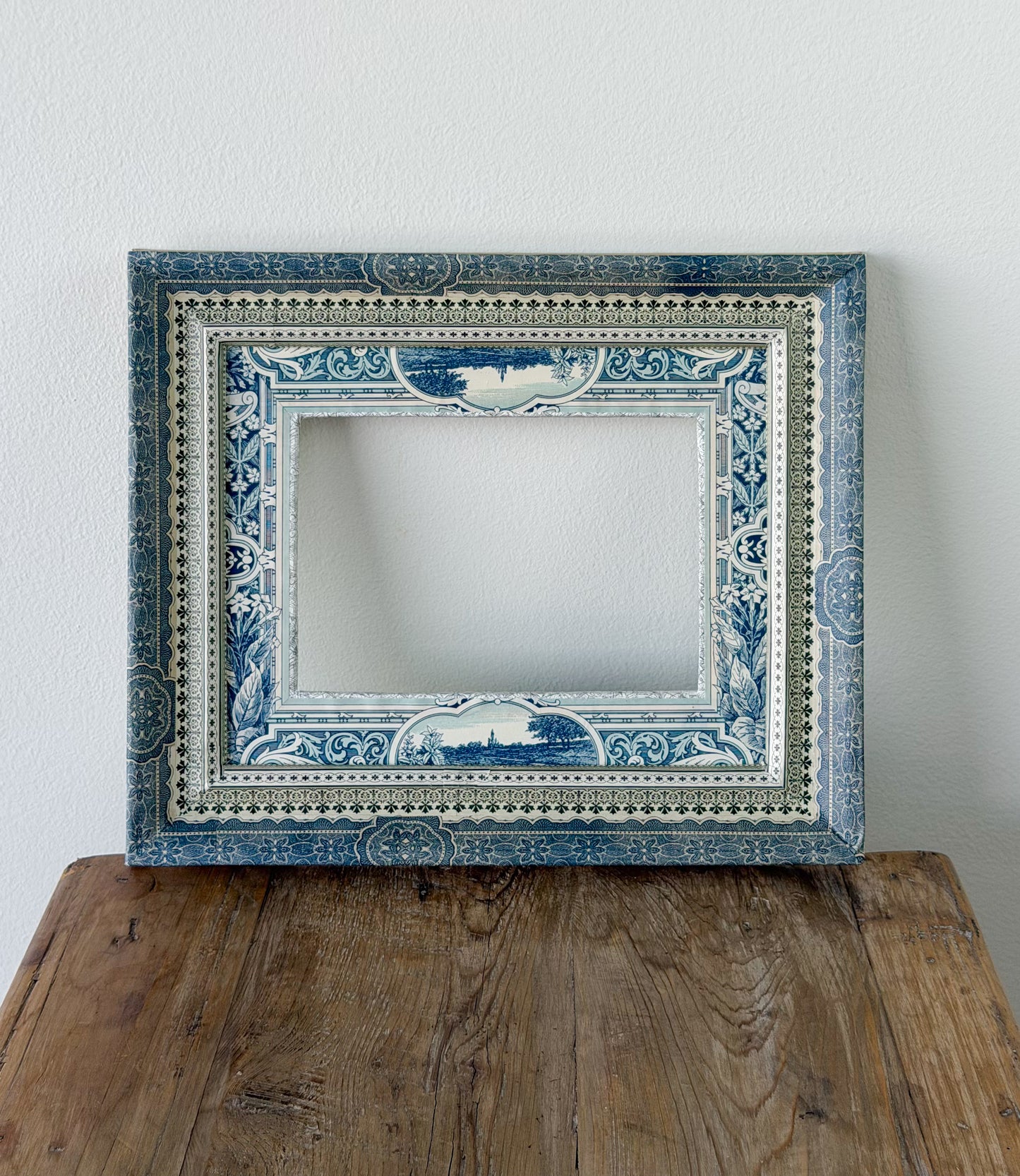 French Découpage Frame | Blue Landscape