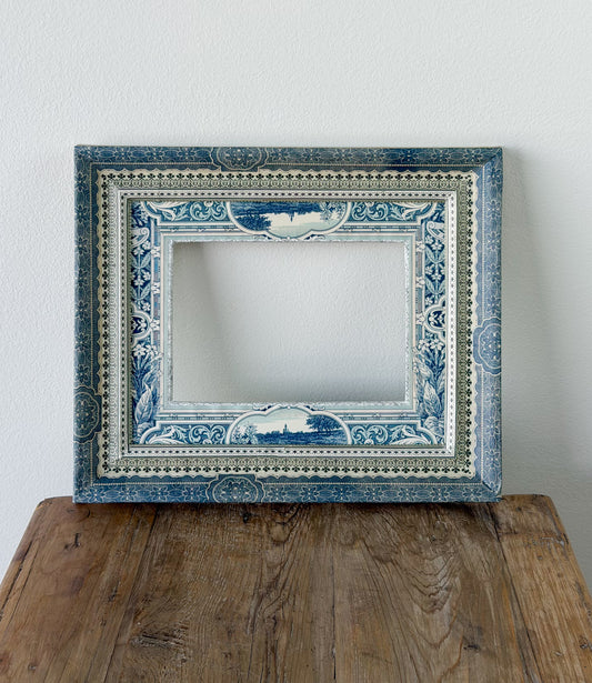 French Découpage Frame | Blue Landscape