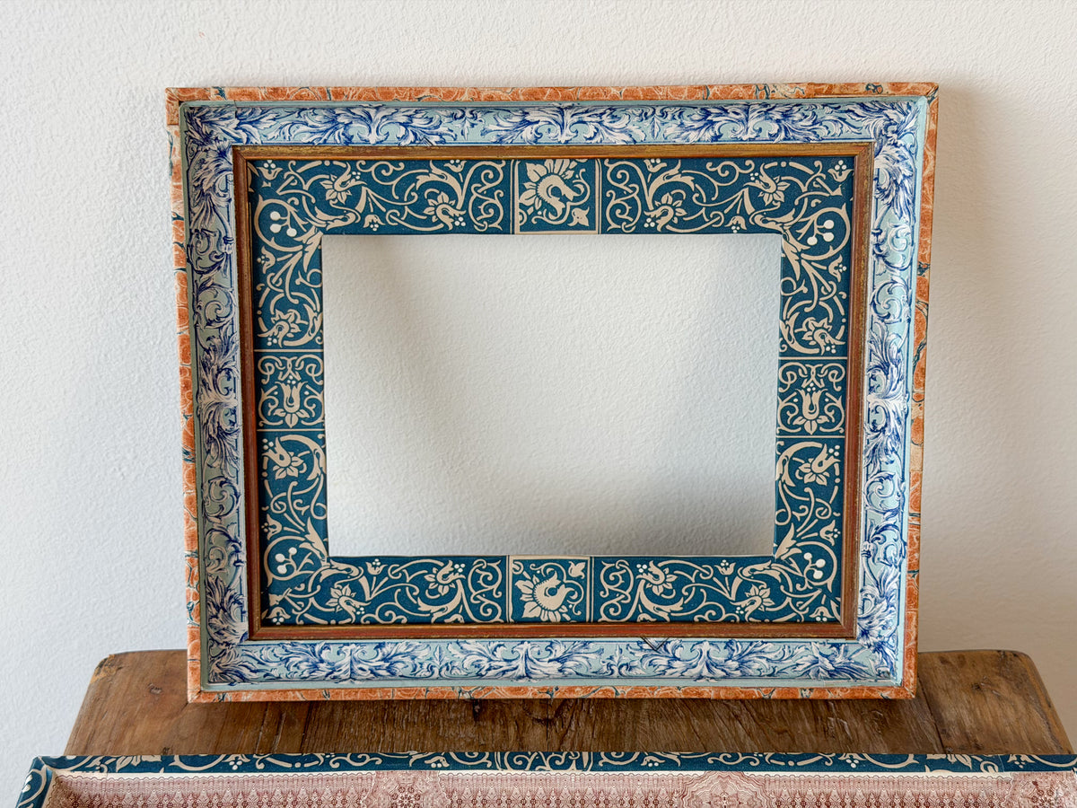 French Découpage Frame Pair No. III | Blue/Red