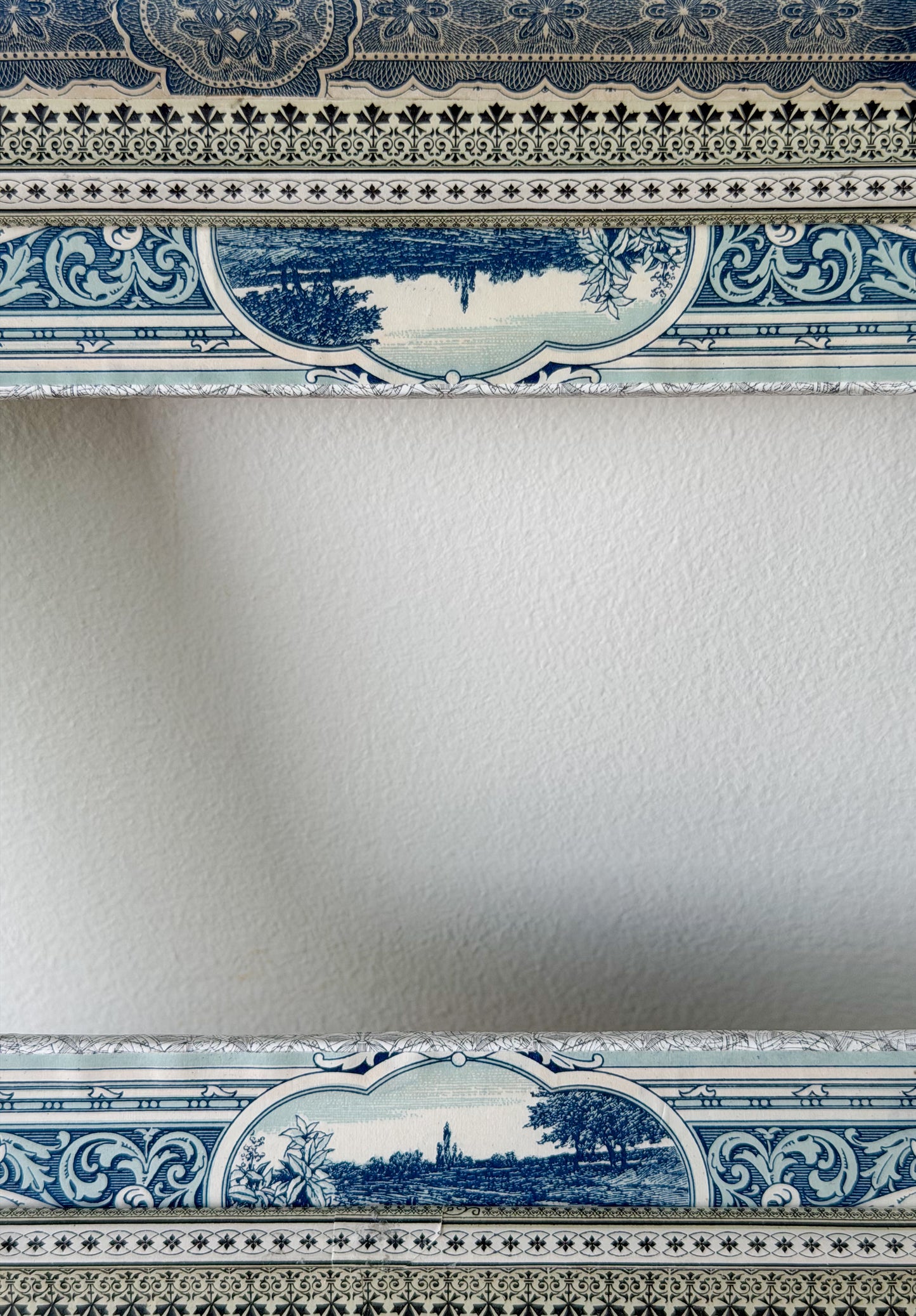 French Découpage Frame | Blue Landscape