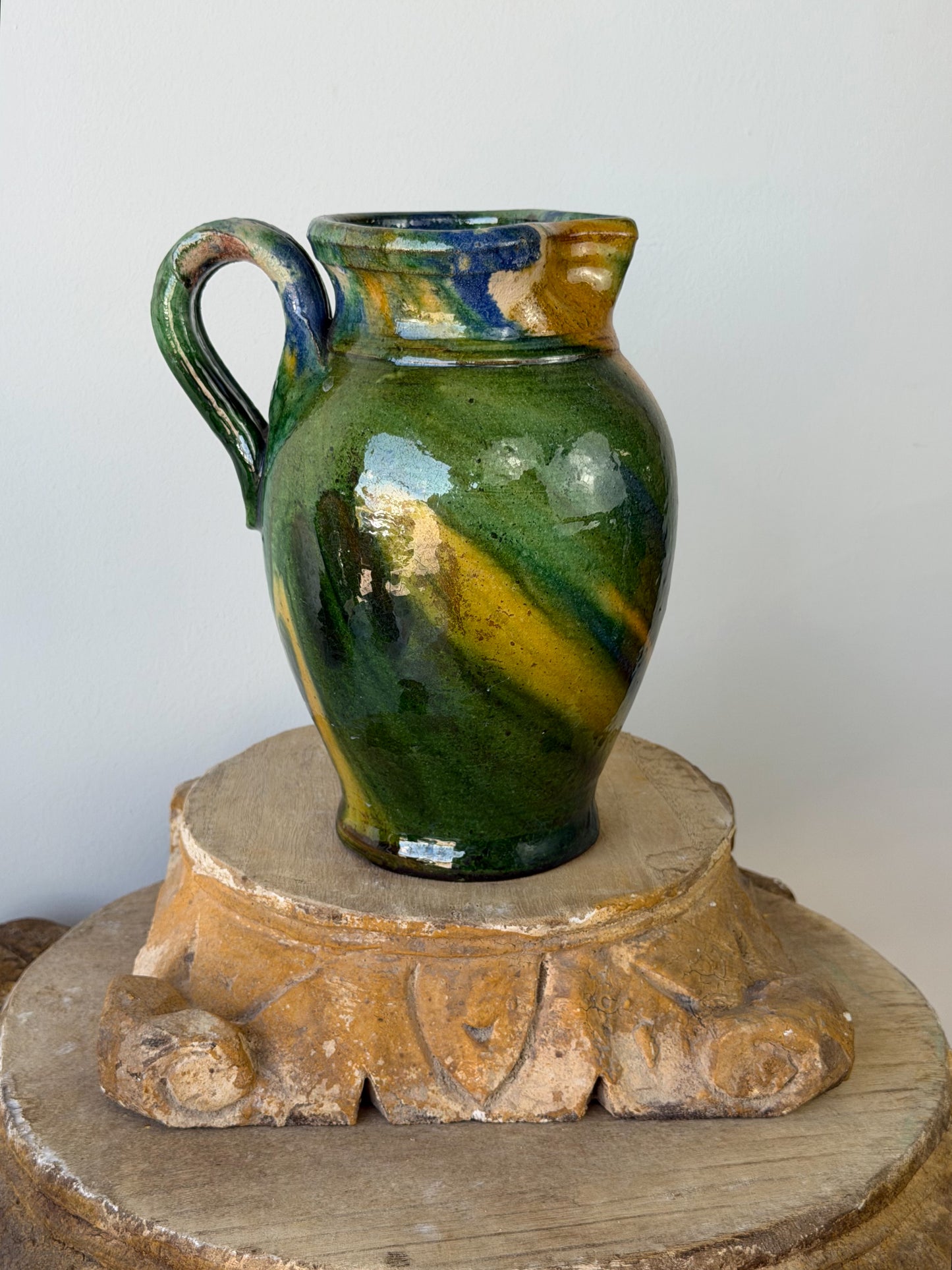 Vintage Italian Glazed Terracotta Pitchers