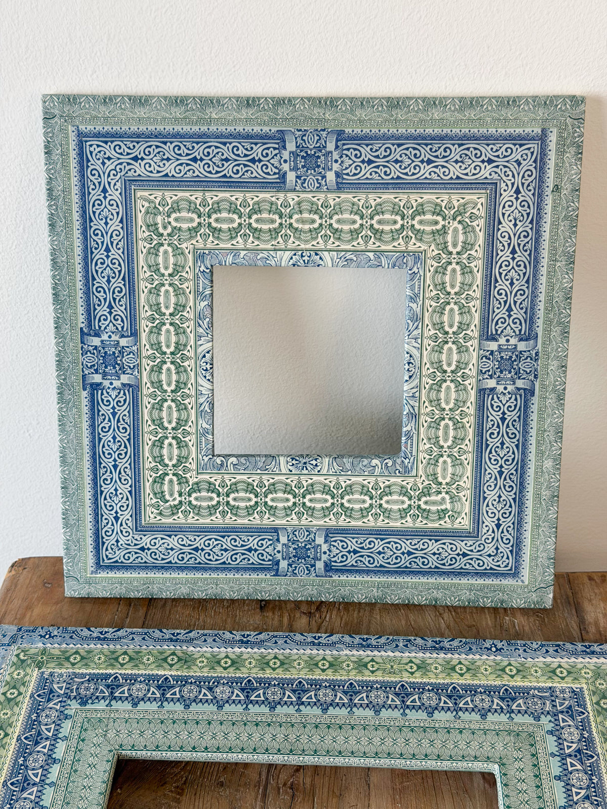 French Découpage Frame Pair No. II | Blue/Green Flat