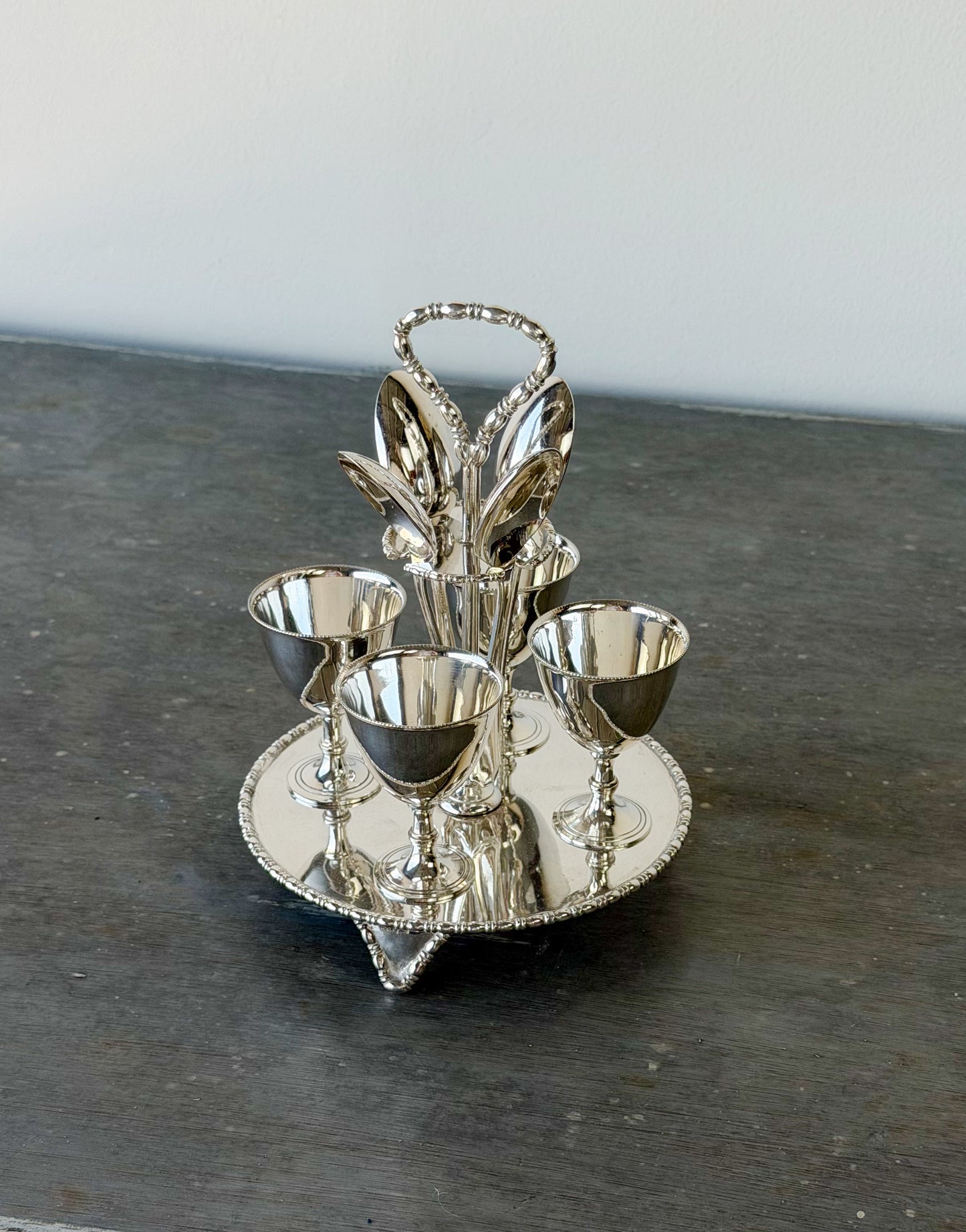 Antique English Silverplate Egg Cruet