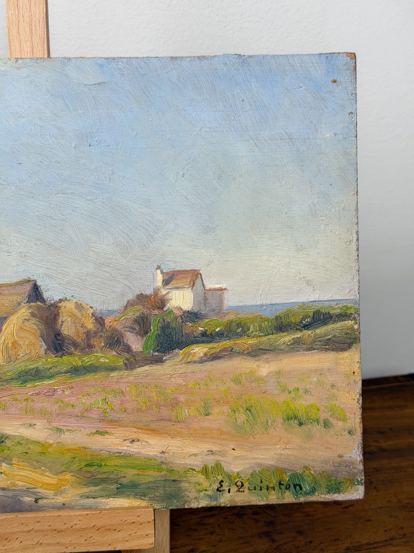 ‘Seaside Farm’ Oil on Board by Edmond Quinton