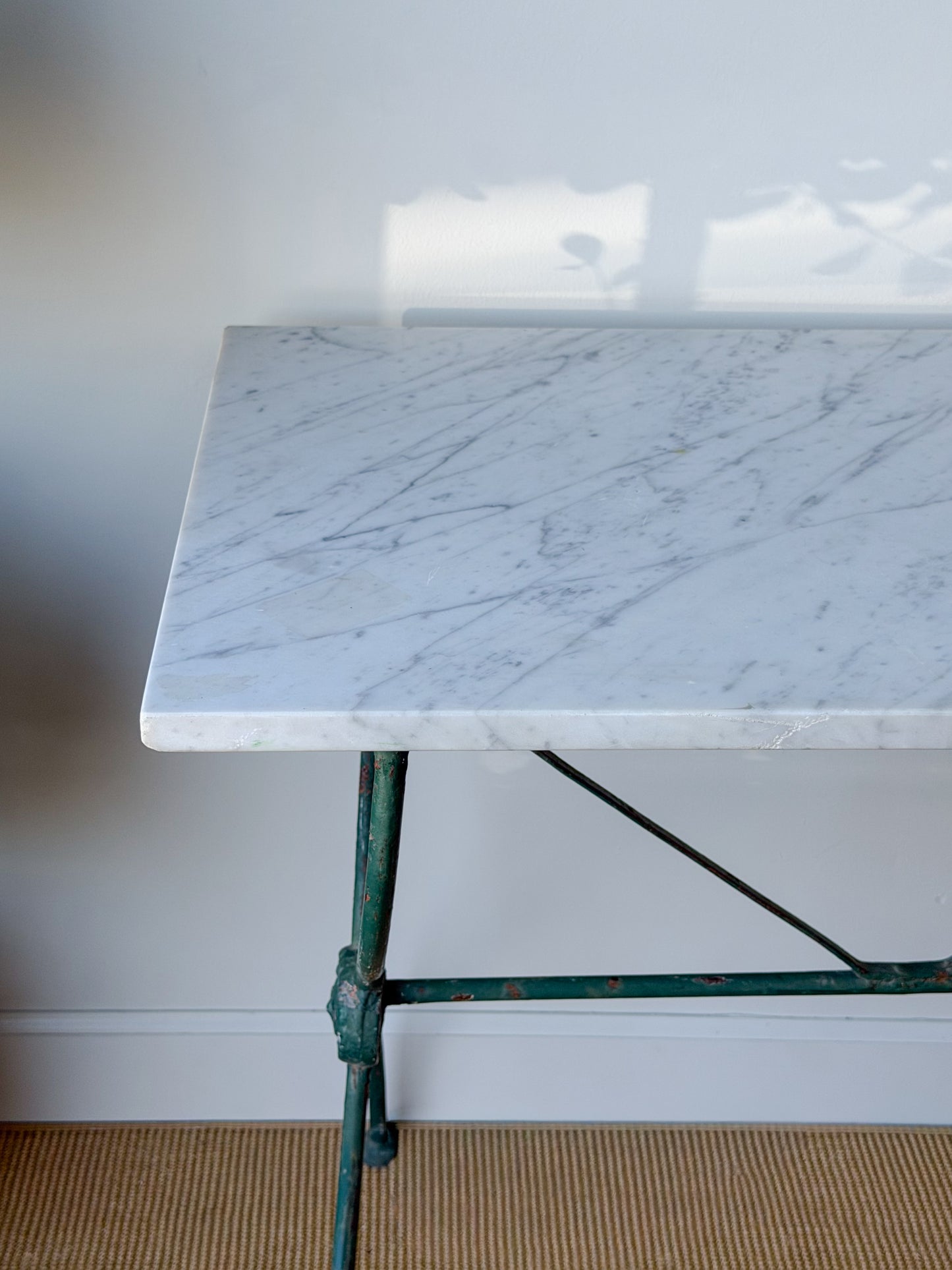 Antique French Marble Top Bistro Table