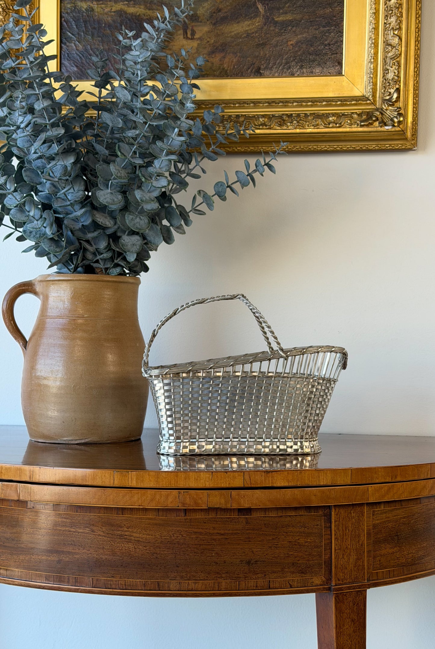 Vintage French Silverplate Wine Basket (No. 8)