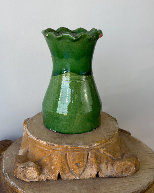 Vintage French Glazed Terracotta Vase No. 1