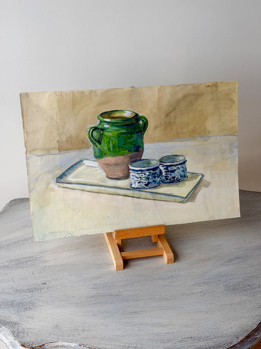 Confit Jar Watercolor Still Life Painting