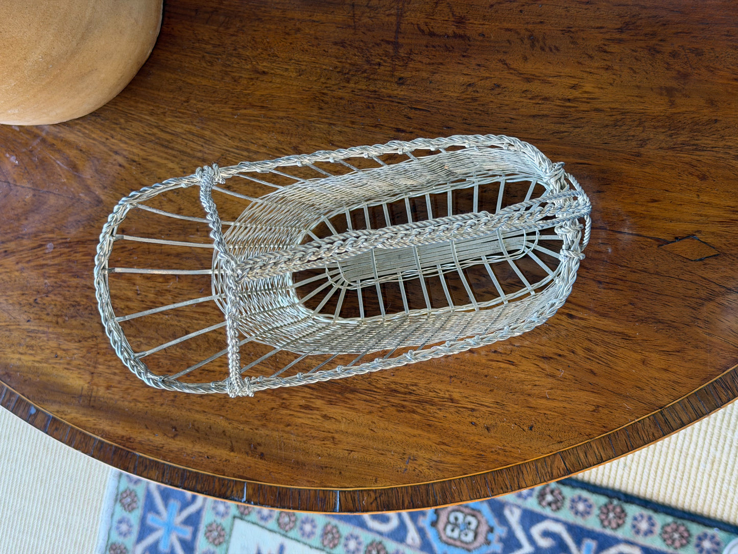 Vintage French Silverplate Wine Basket (No. 6)