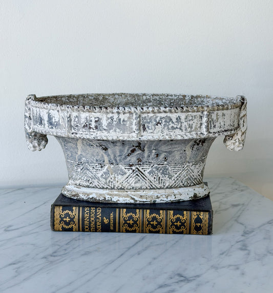French Oval Cast Iron Planter with Tassel Accents