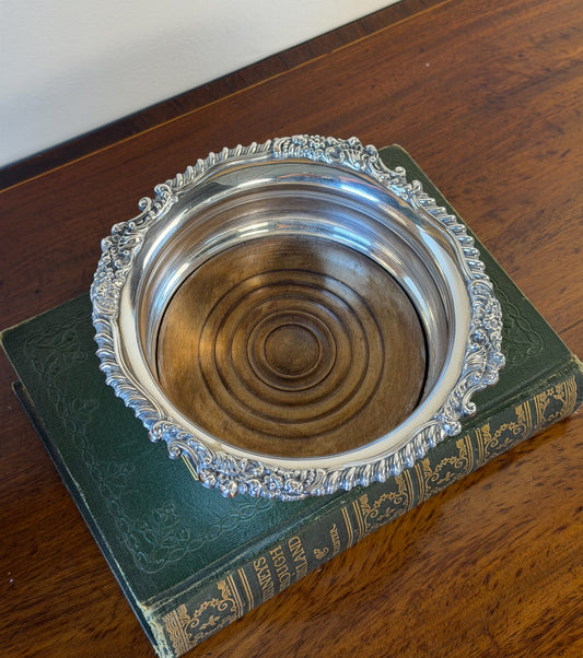Vintage English Silverplate Wine Coaster