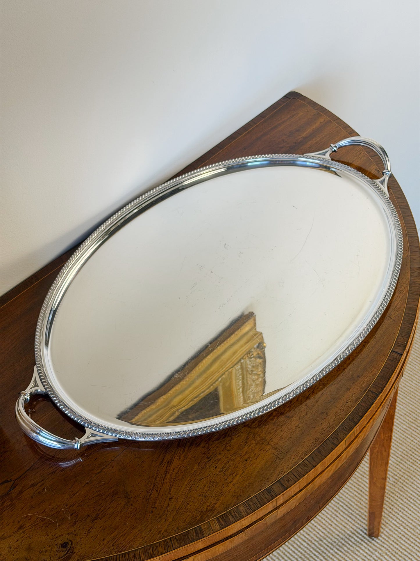 English Silverplate Oval Serving Tray
