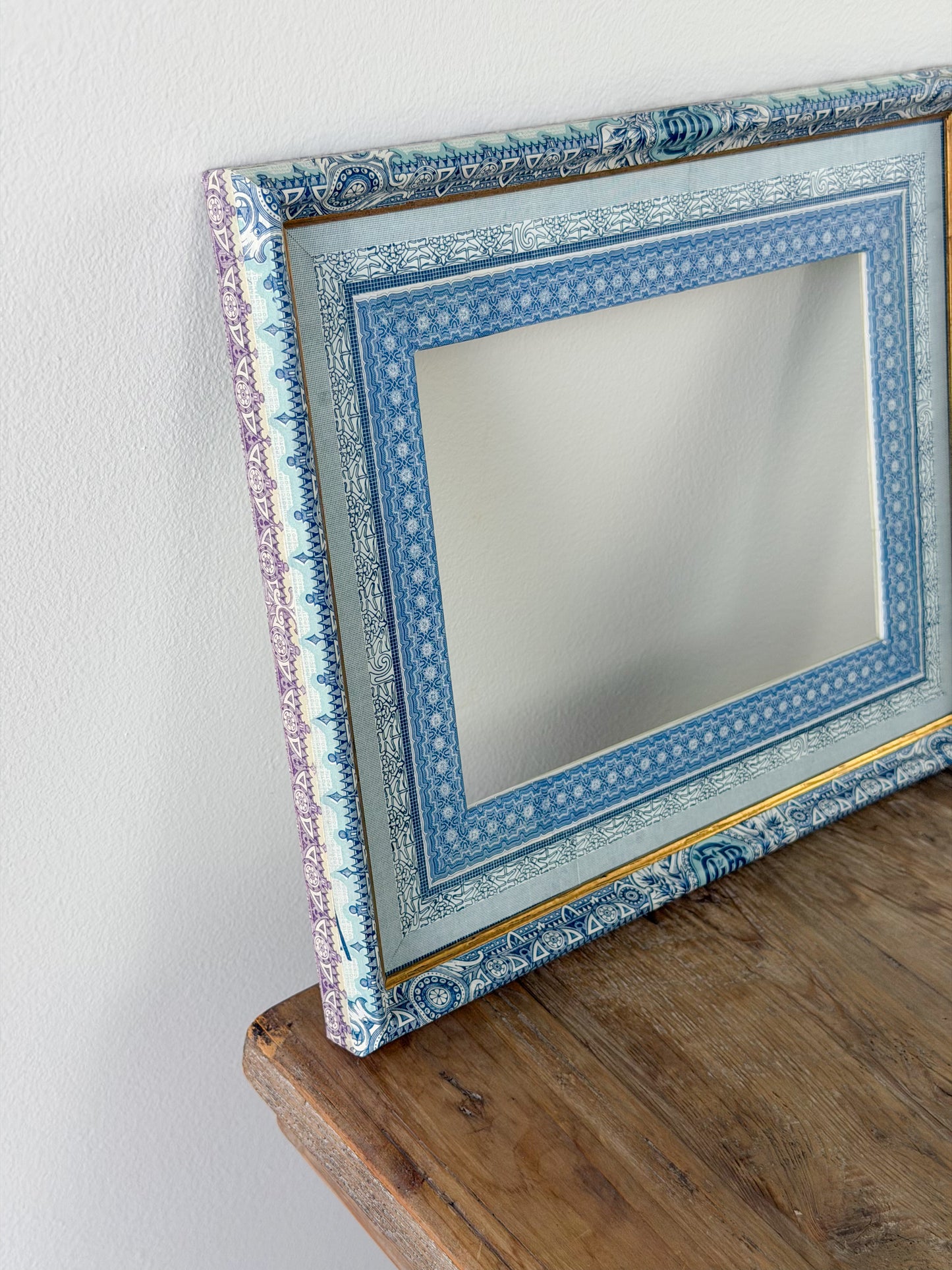 French Découpage Frame | Blue GDB Monogram