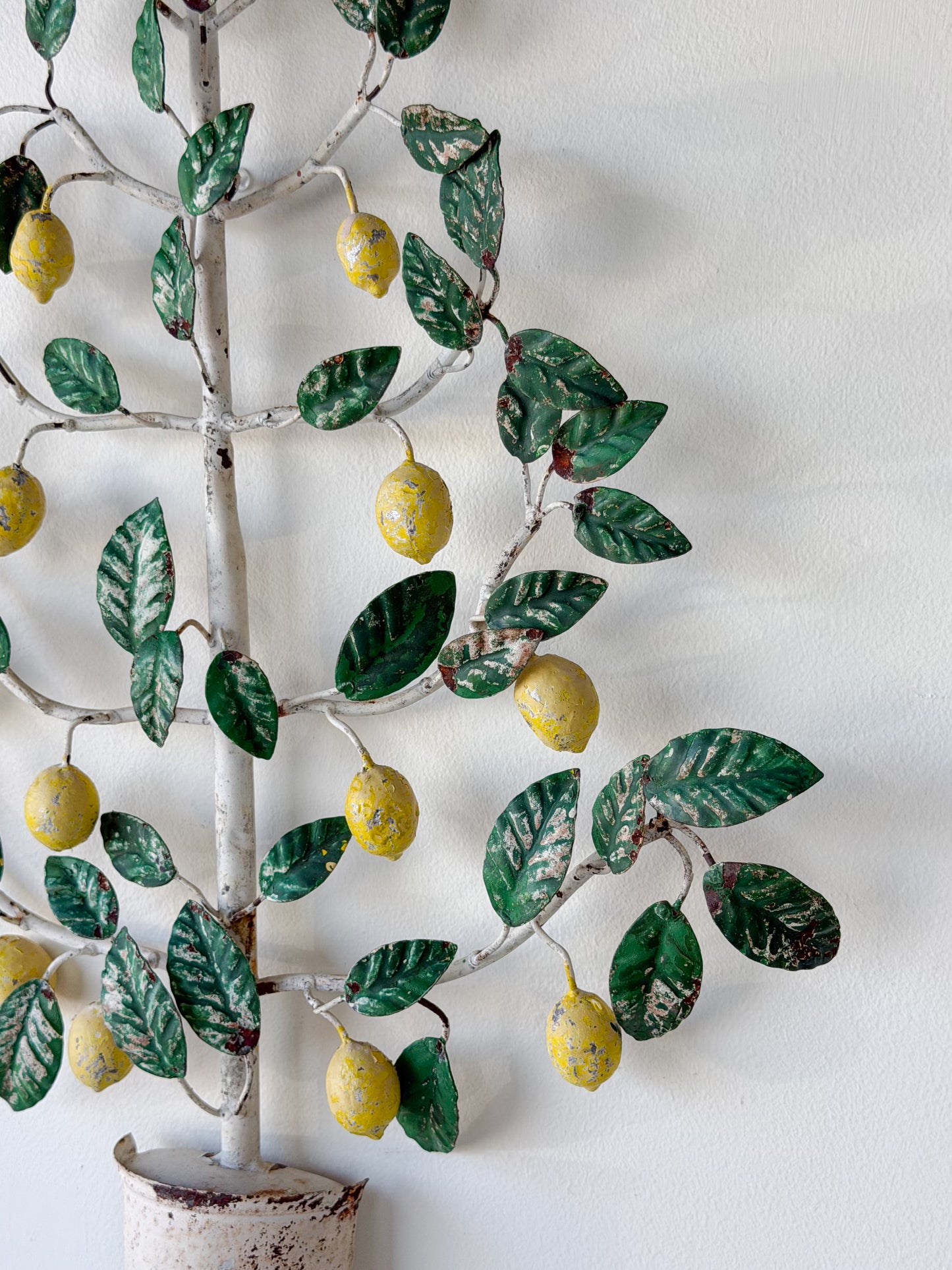Vintage Italian Tole Lemon Tree Wall Hanging