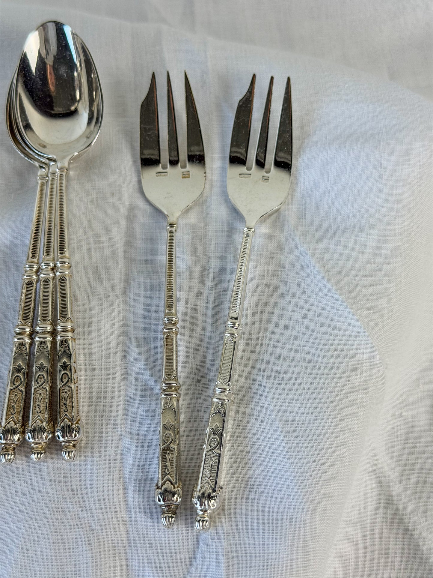 French Silverplate Condiment Spoons & Forks