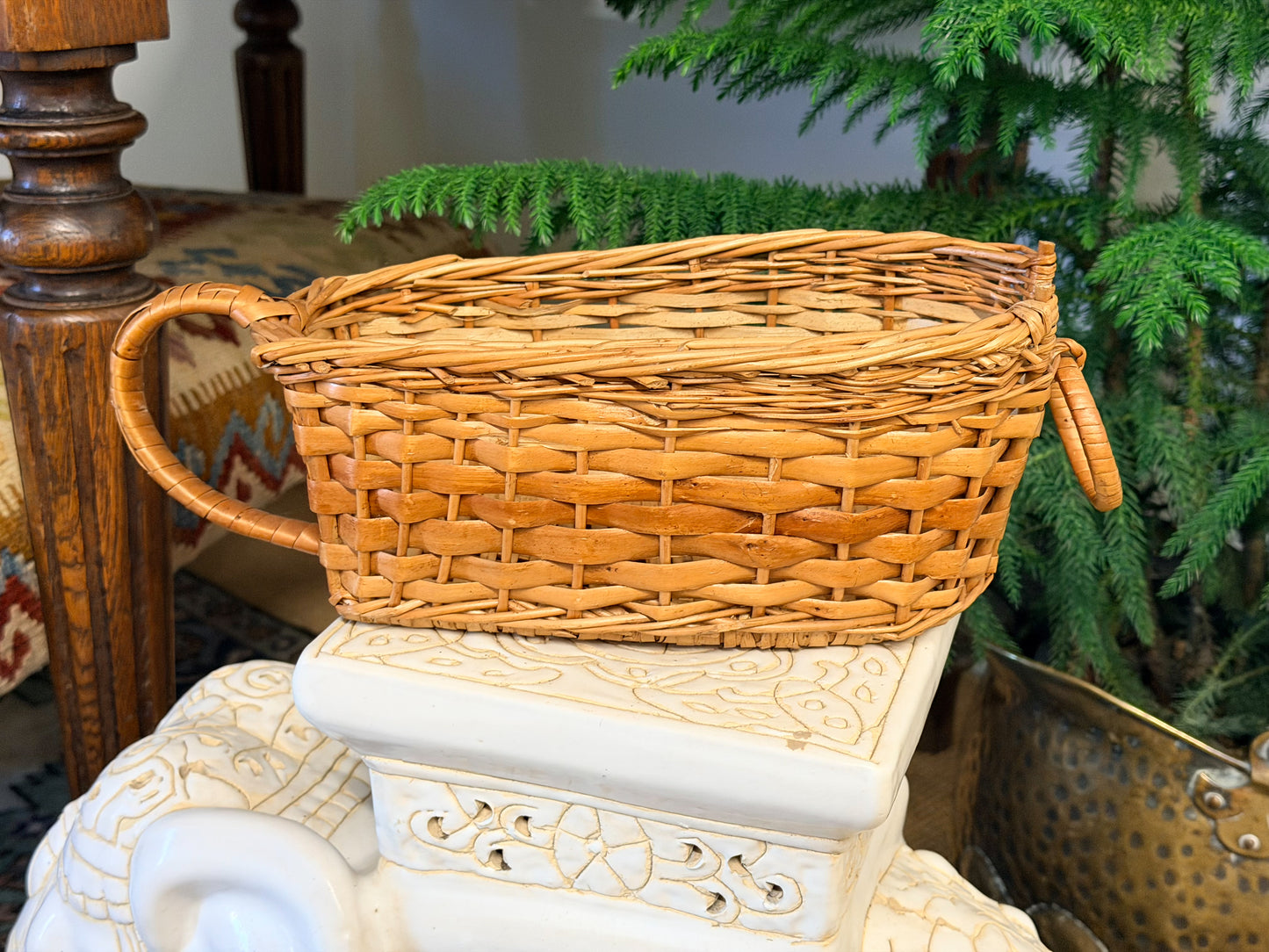 Vintage Wicker Wine Basket