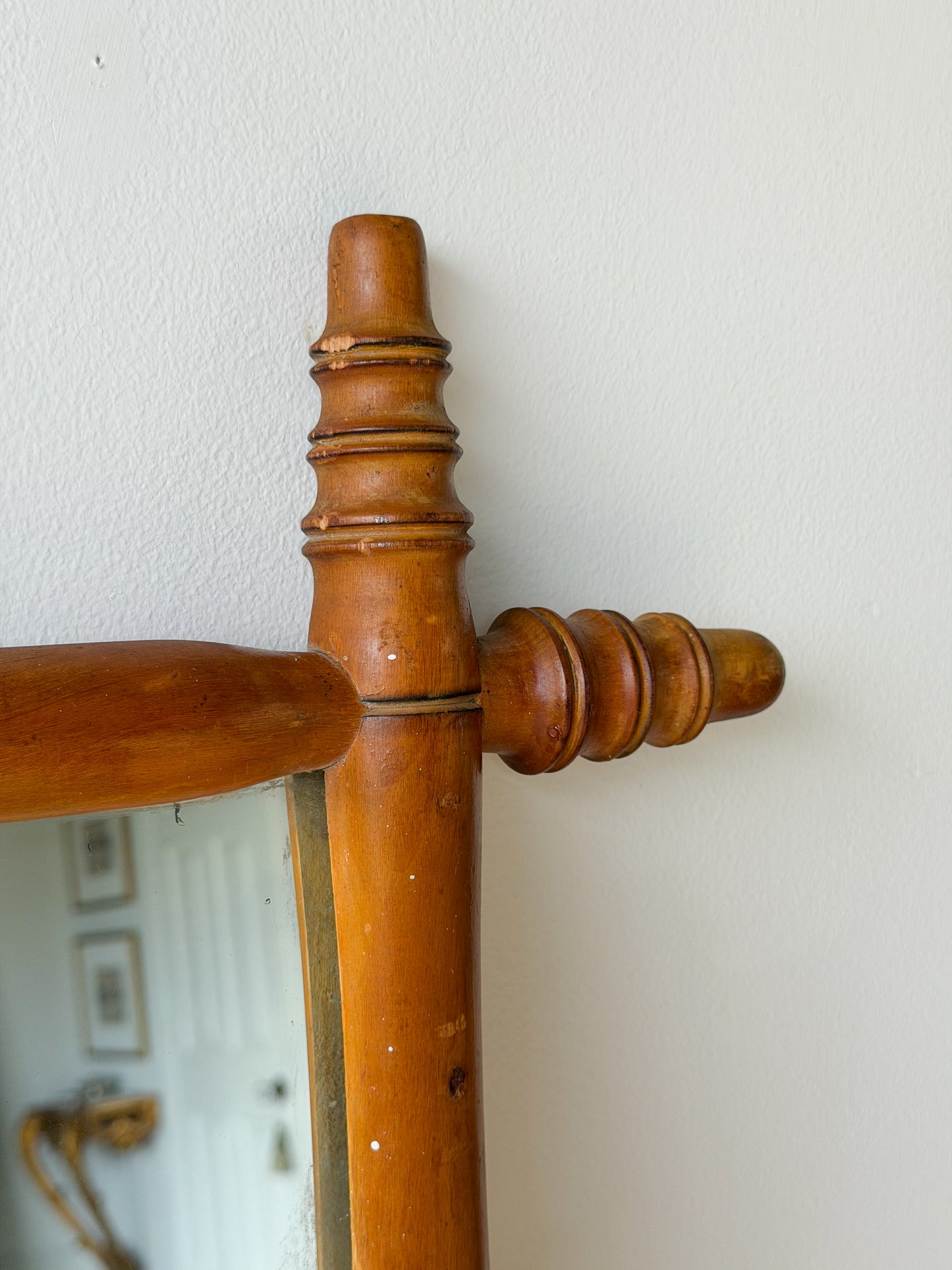 Antique French Bamboo Mirror