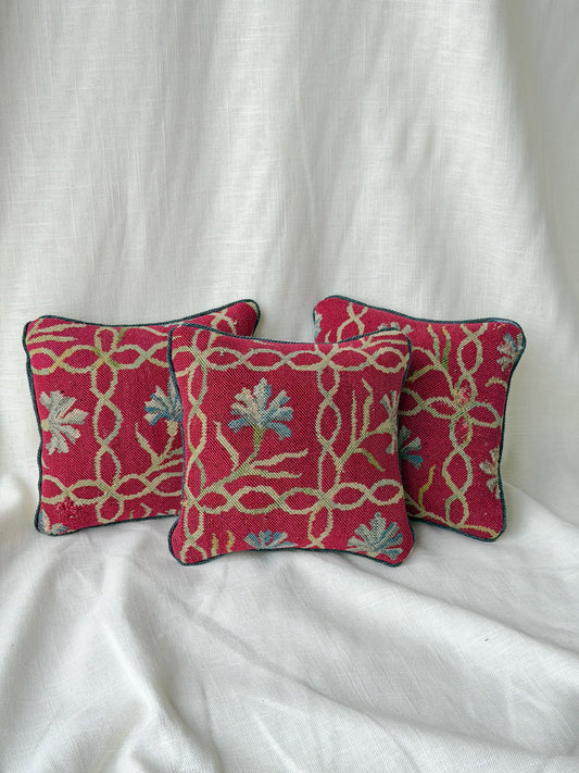 French Wool & Silk Blend Textile Accent Pillows