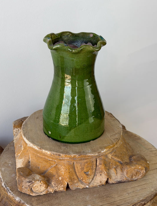Vintage French Glazed Terracotta Vase No. 2