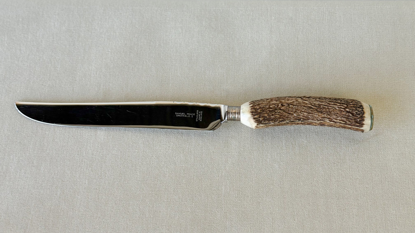 Vintage English Stag Handle Carving Knife