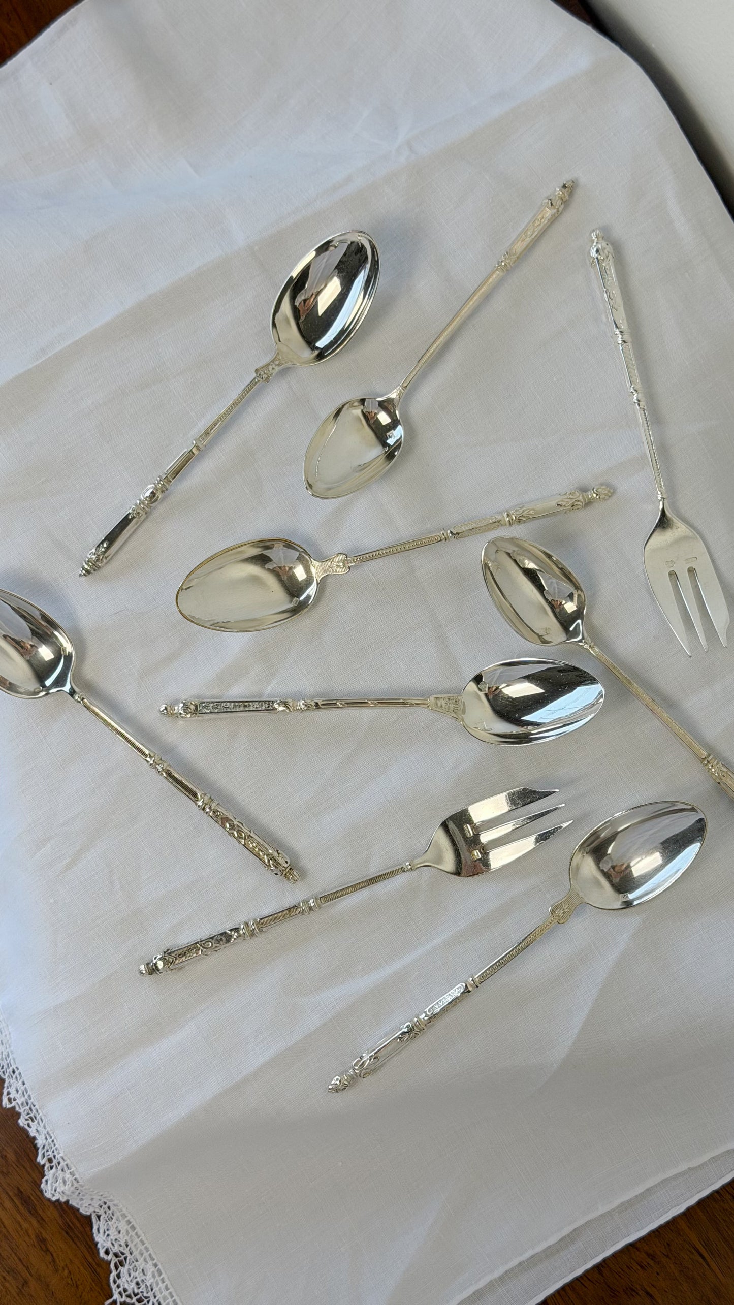 French Silverplate Condiment Spoons & Forks