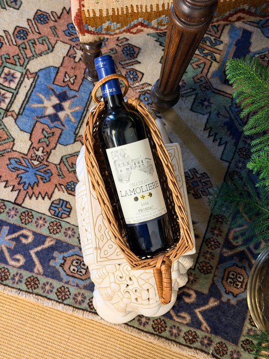 Vintage Wicker Wine Basket