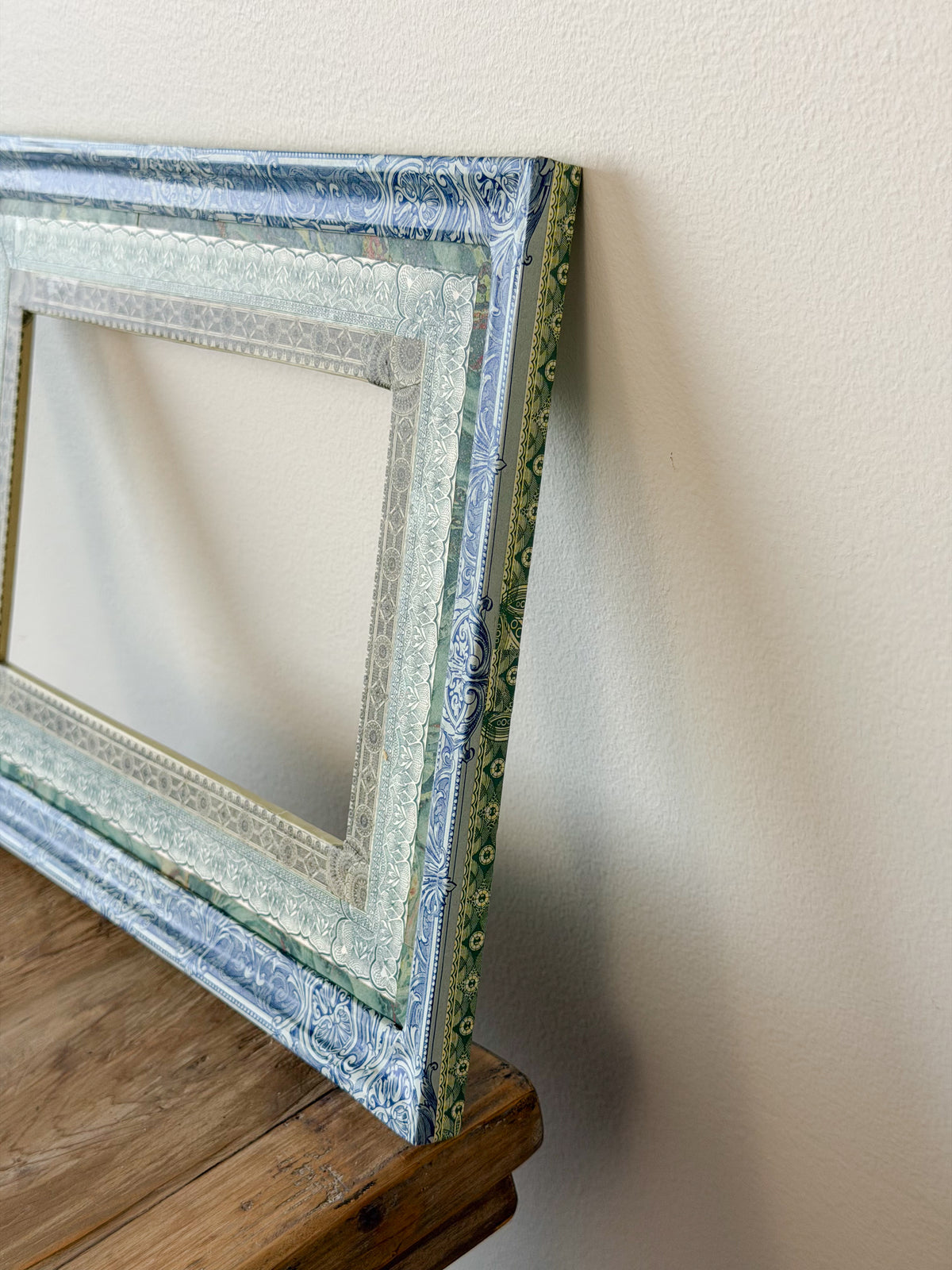 French Découpage Frame No. XIV | Blue/Green/Black/Red + Green Marble
