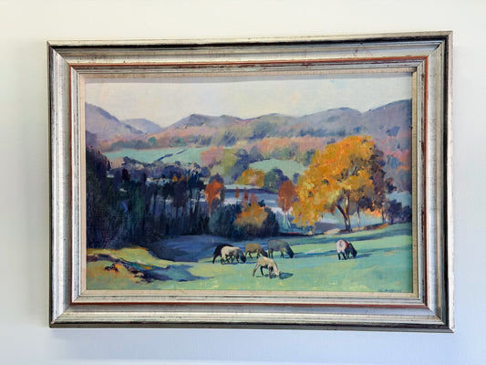 English Pastoral Landscape Oil on Canvas