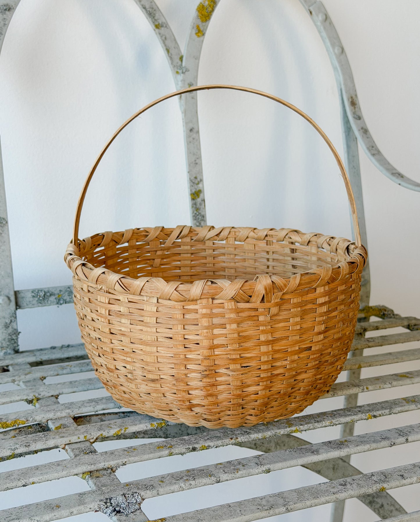 Vintage Round Splitwood Basket