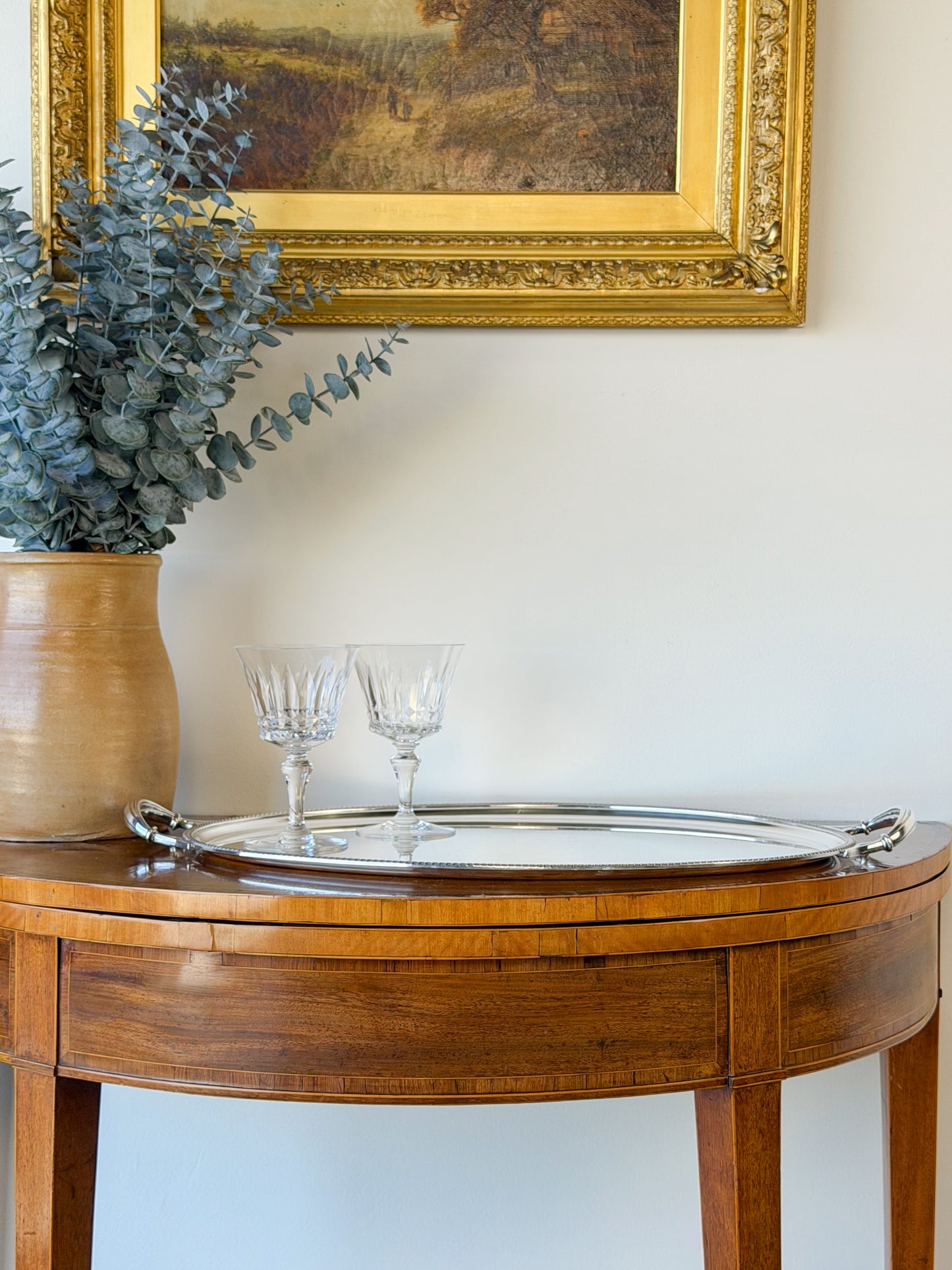 English Silverplate Oval Serving Tray