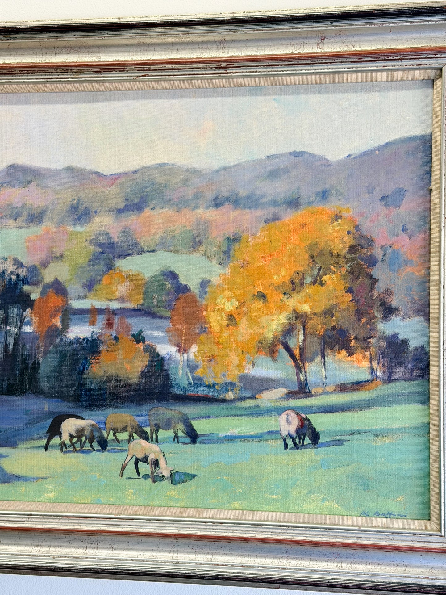 English Pastoral Landscape Oil on Canvas