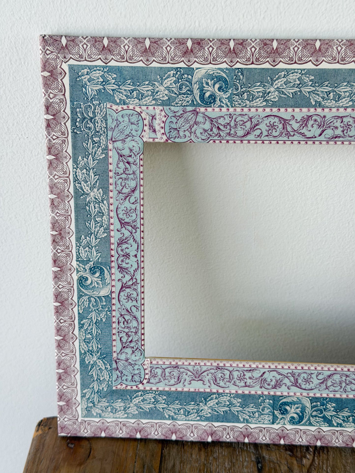 French Découpage Frame | Purple Exterior Border/Vine Interior Border