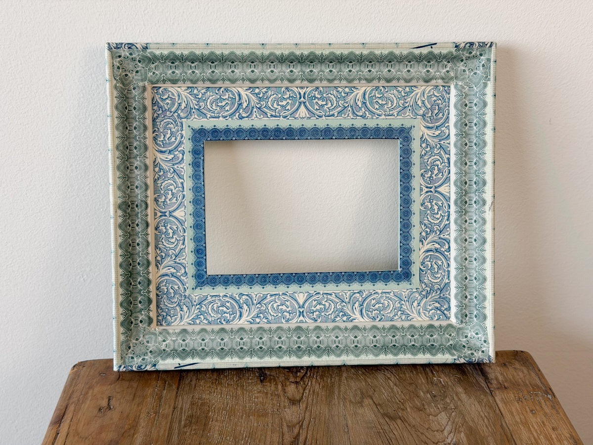 French Découpage Frame No. XIII | Green/Blue/Turquoise Ridged