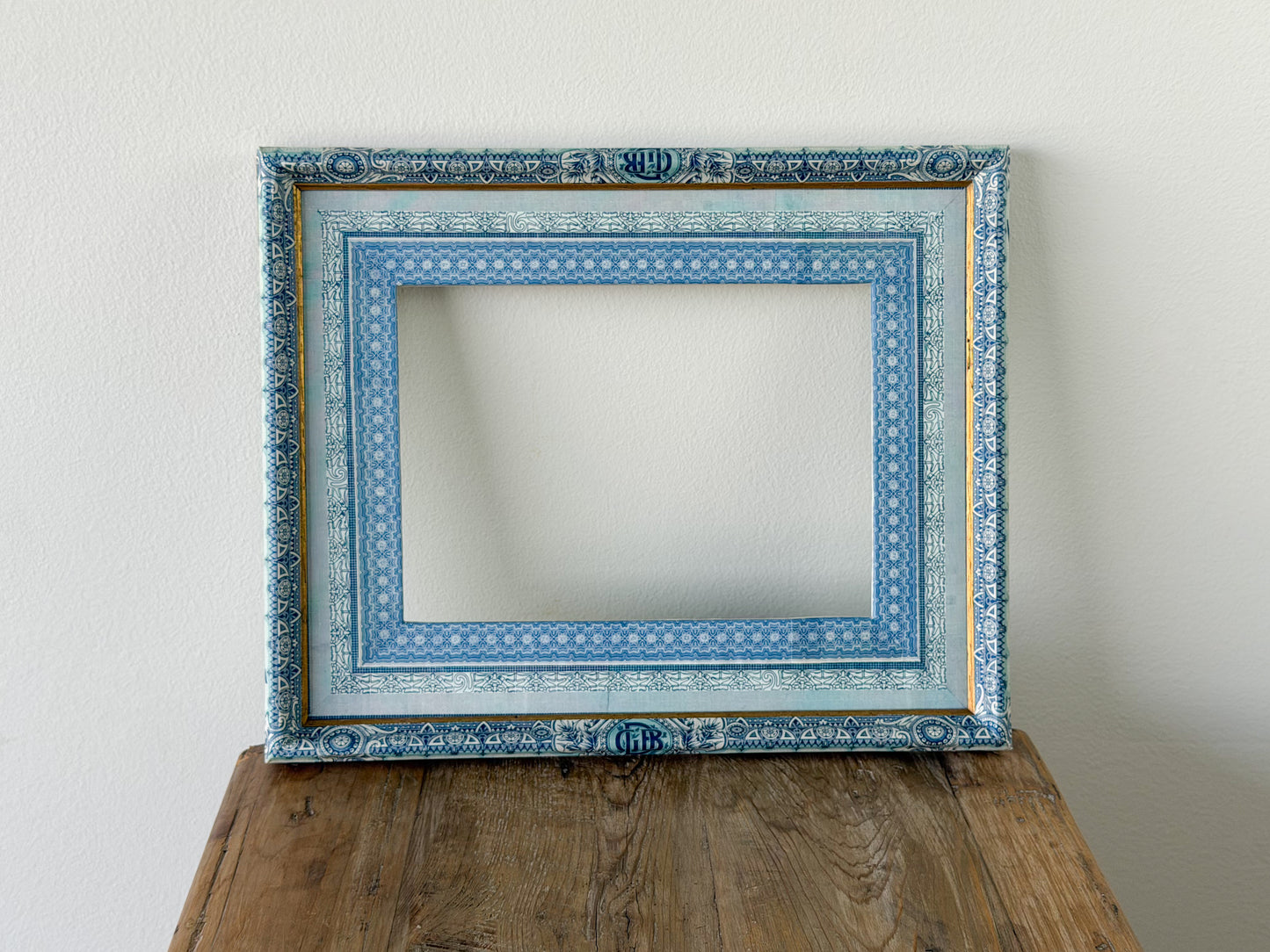French Découpage Frame | Blue GDB Monogram