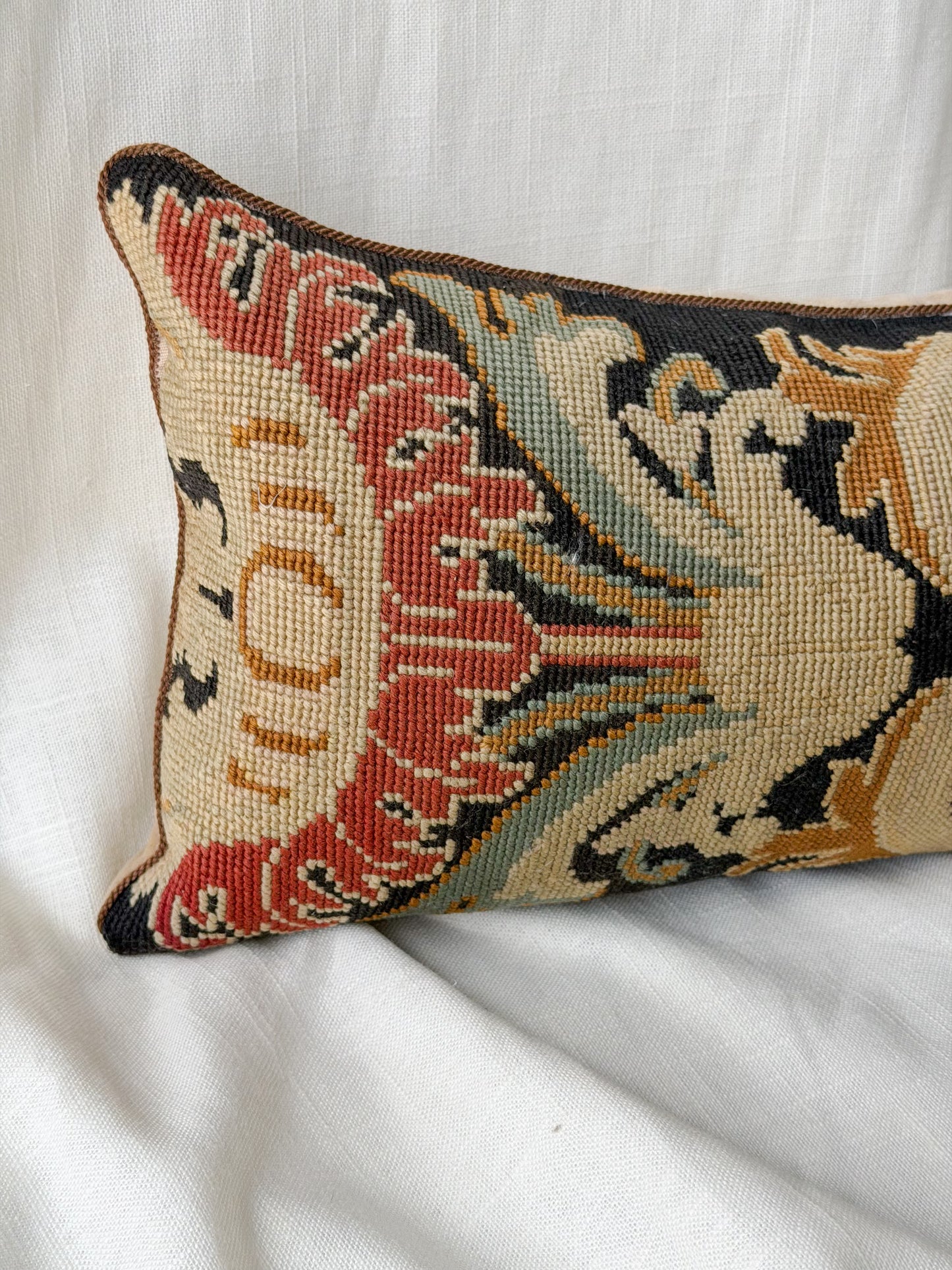 French Wool Textile Accent Pillow