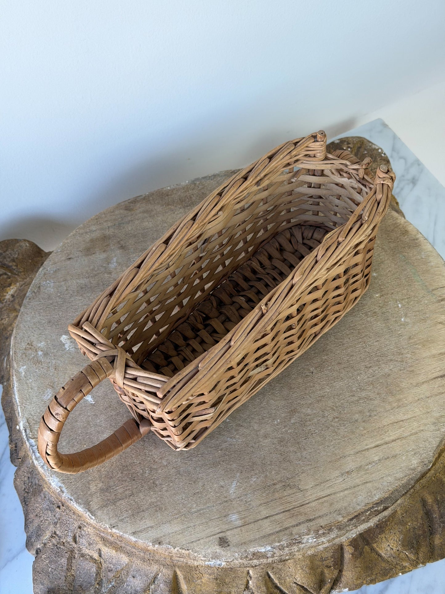 Vintage French Wicker Wine Basket No. 2