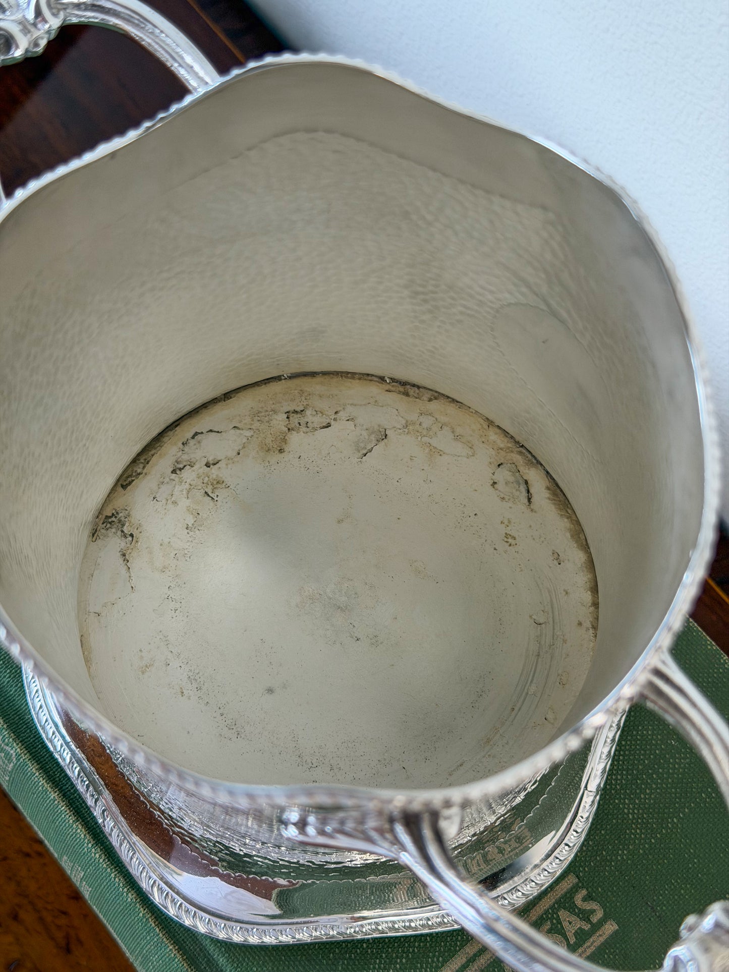 English Hammered Silverplate Wine Cooler