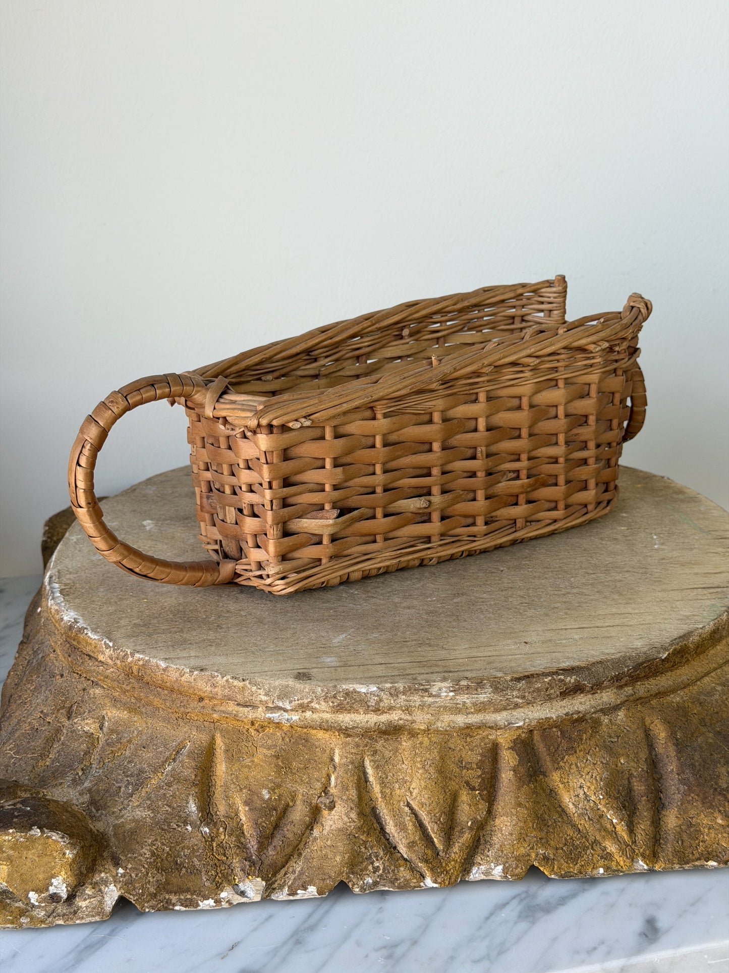 Vintage French Wicker Wine Basket No. 2