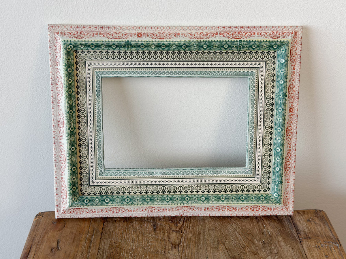 French Découpage Frame No. III | Red/Green Small Repeat Patterns