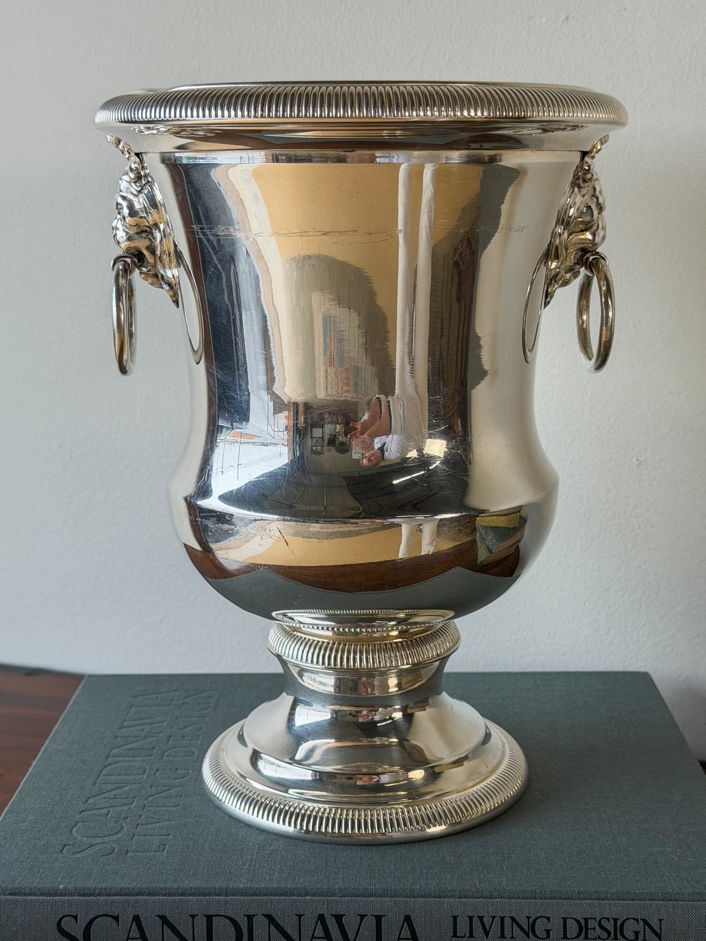 Vintage French Silverplate Pedestal Champagne Cooler