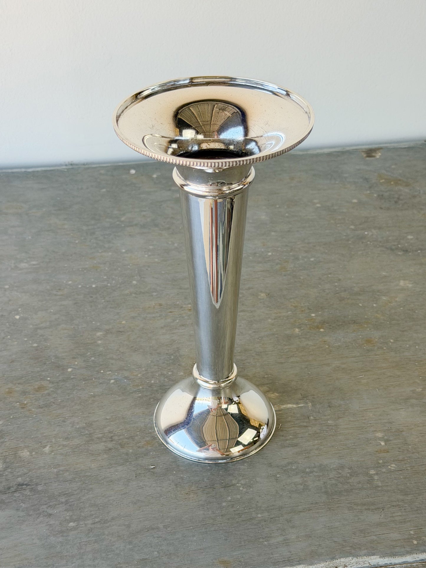 Vintage Silverplate Trumpet Vase