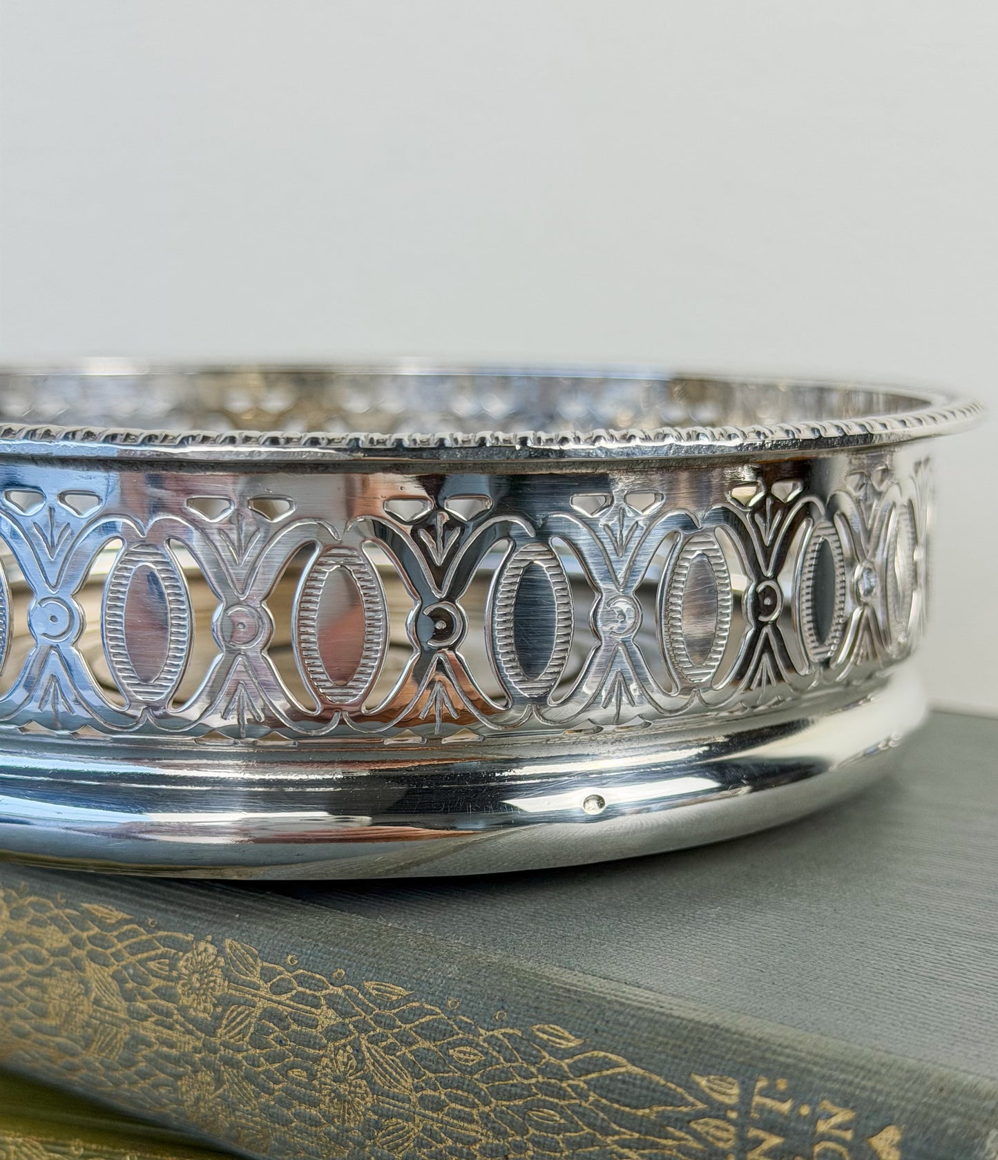 English Silverplate Wine Coasters