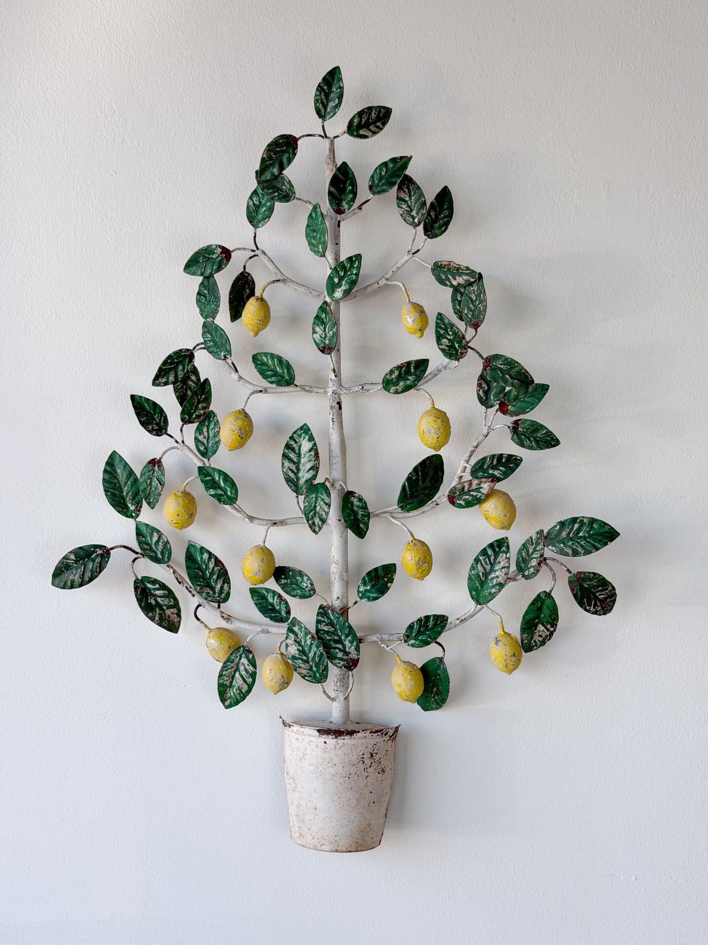 Vintage Italian Tole Lemon Tree Wall Hanging
