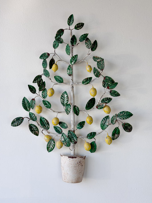 Vintage Italian Tole Lemon Tree Wall Hanging