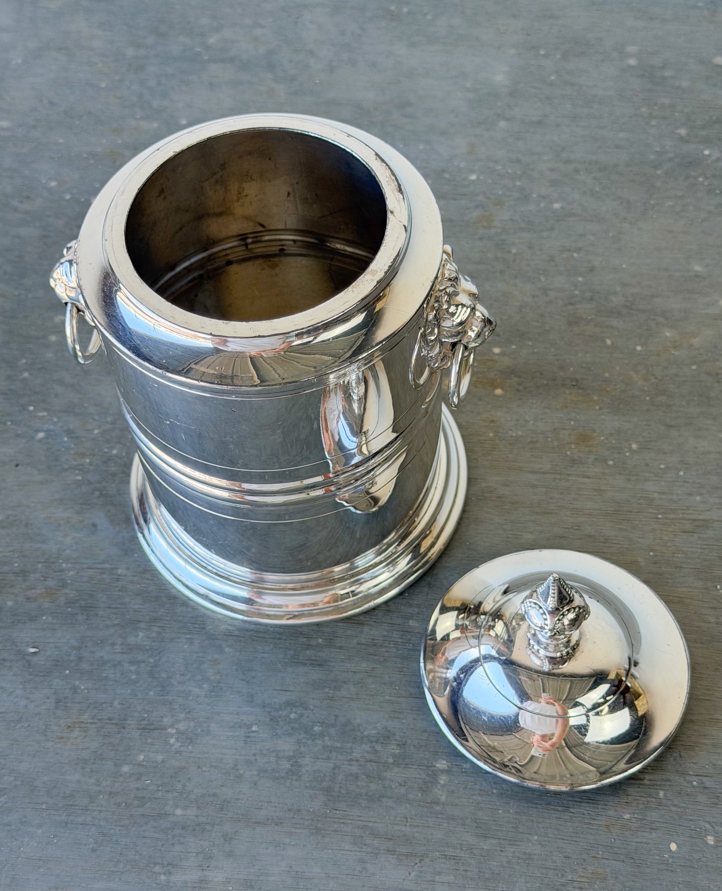 Vintage English Sheffield Silverplate Biscuit Barrel