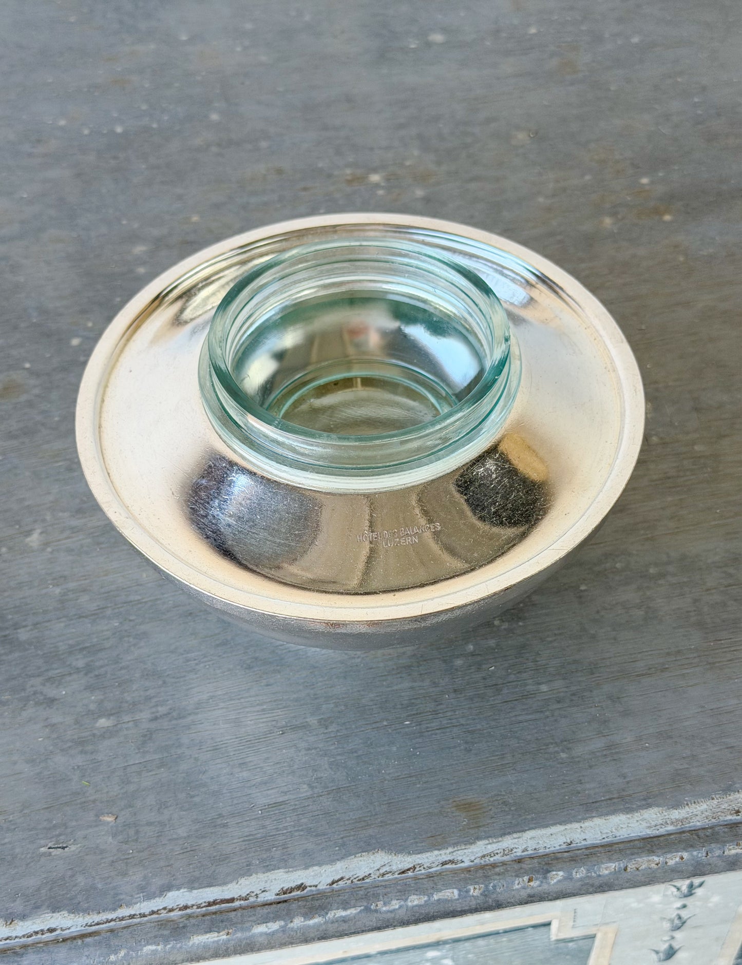 Vintage Hôtel des Balances Silverplate Caviar Server