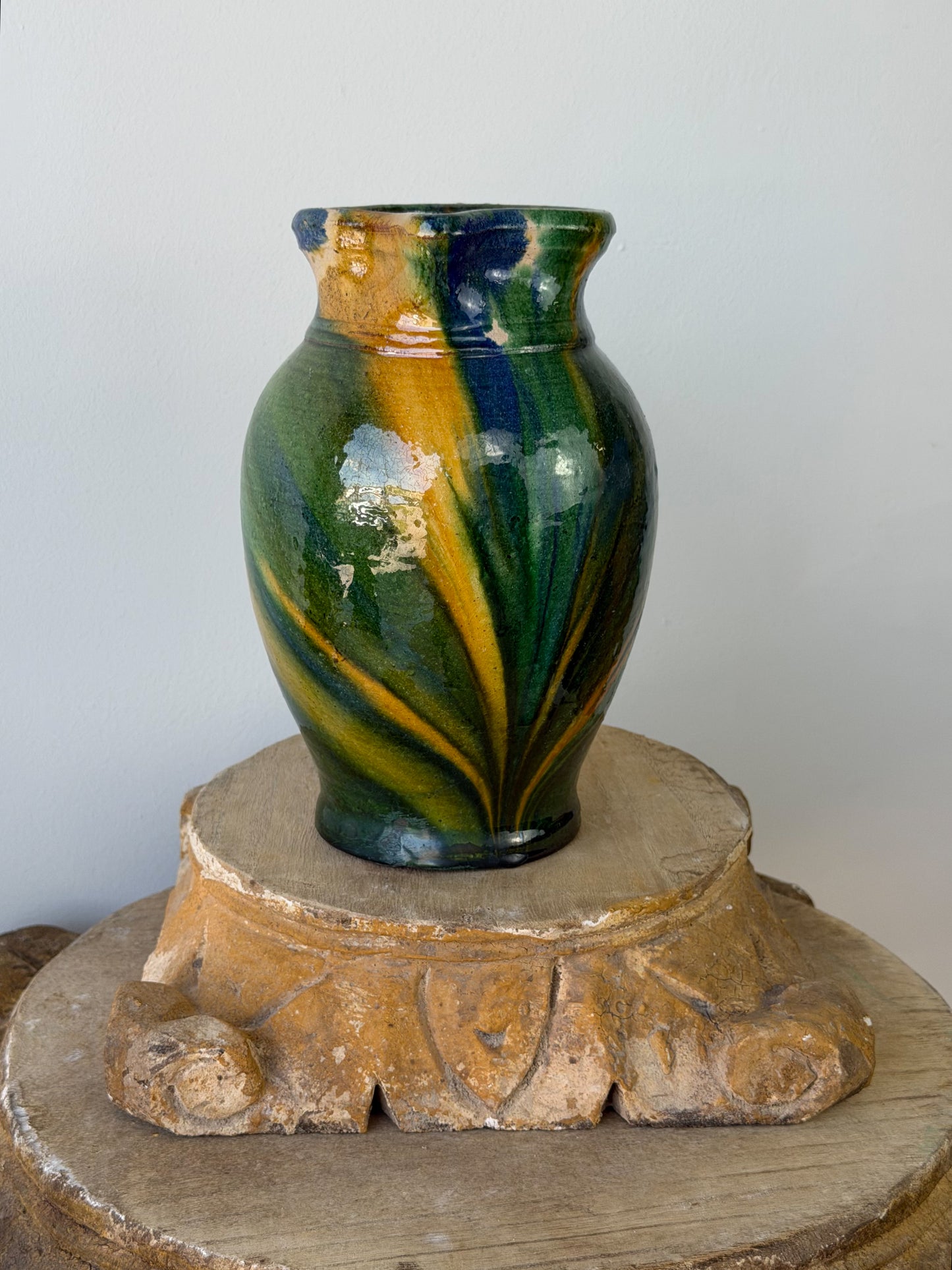 Vintage Italian Glazed Terracotta Pitchers